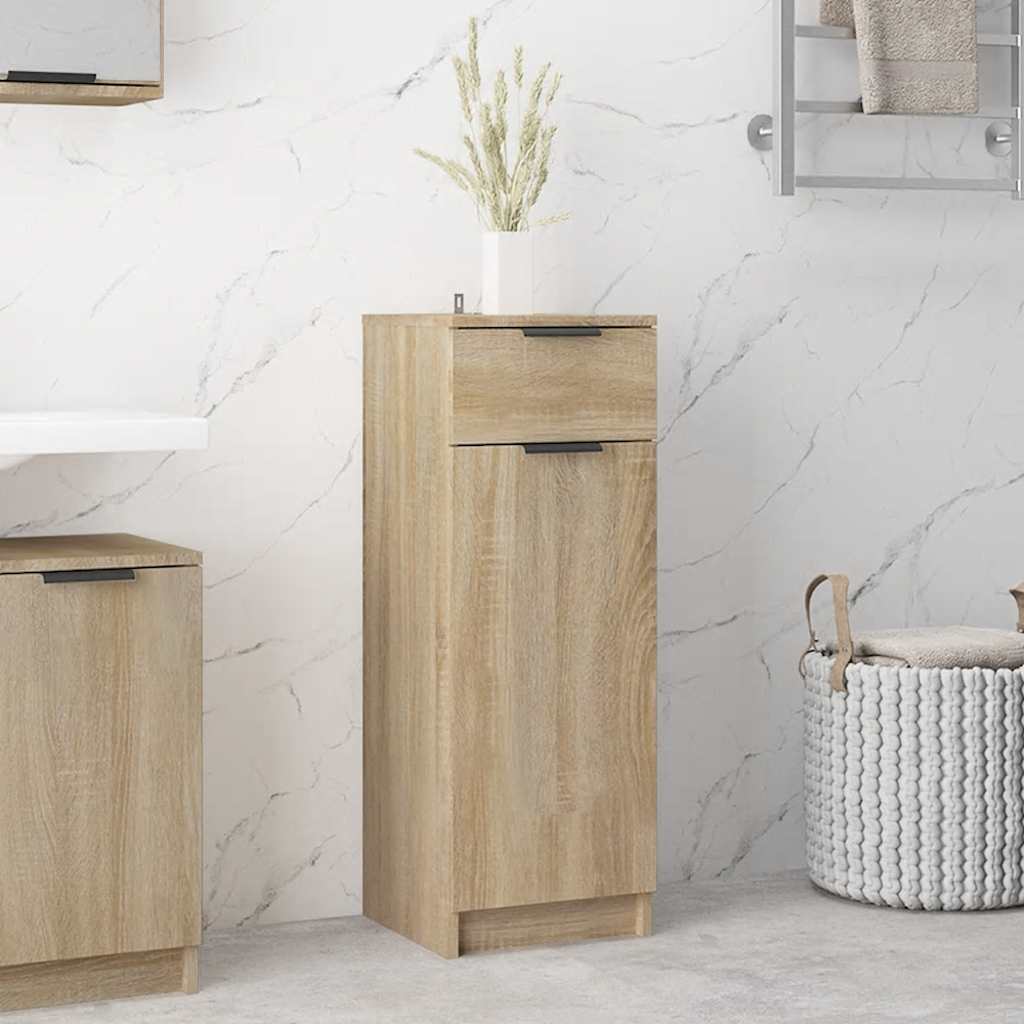Bathroom Cabinet Sonoma Oak 32x33.5x90 cm Engineered Wood